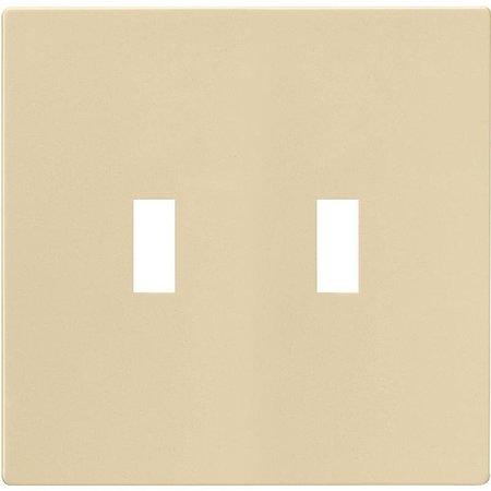 EATON WIRING DEVICES Wallplate, 478 in L, 494 in W, 2 Gang, Polycarbonate, Ivory, HighGloss PJS2V